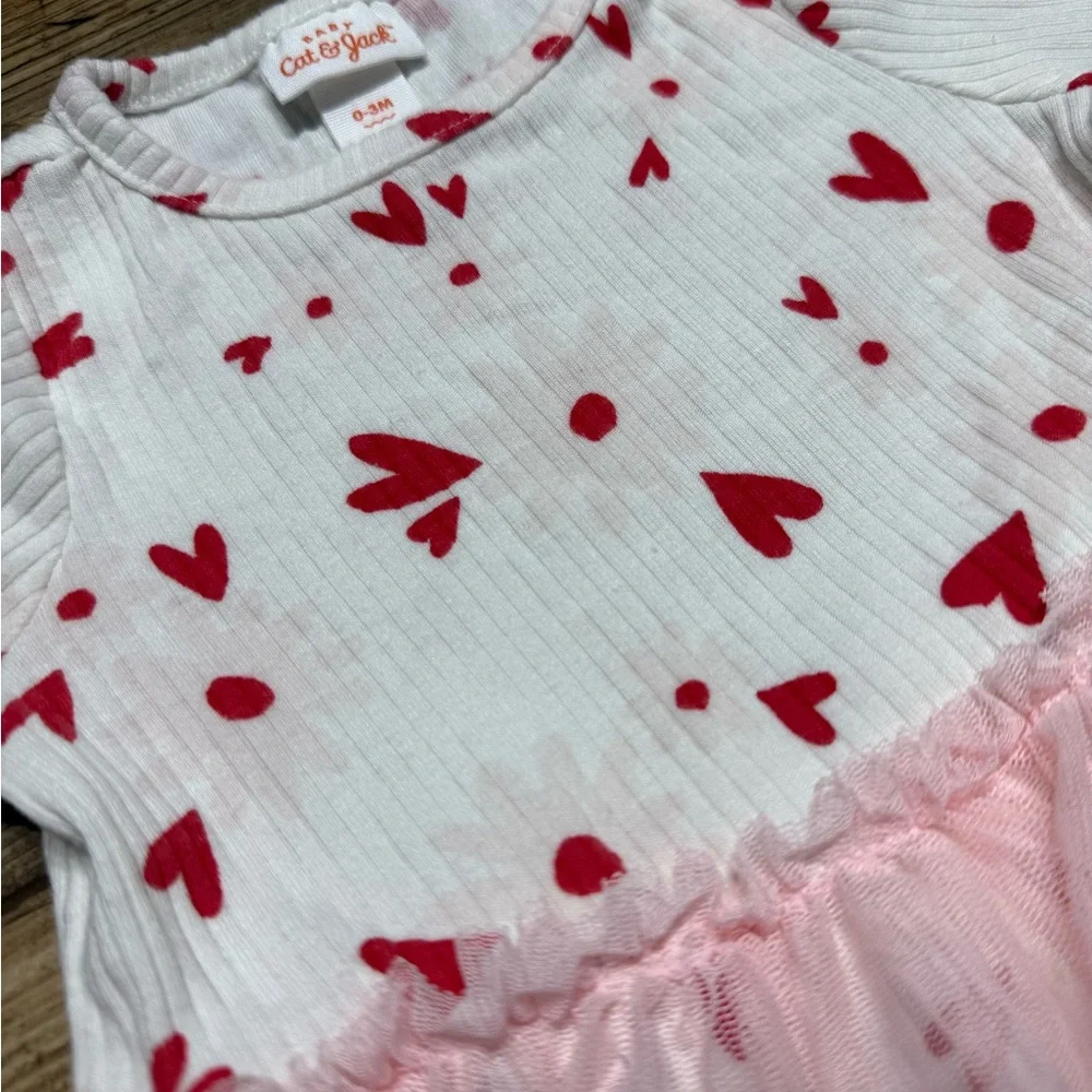 Cat & Jack Red Heart Print Baby Romper